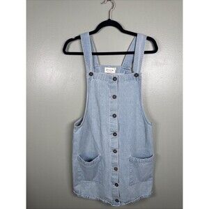 Denim By Ellison‎ Cute Button Down Overall Dress Denim Artsy Festival Size Small